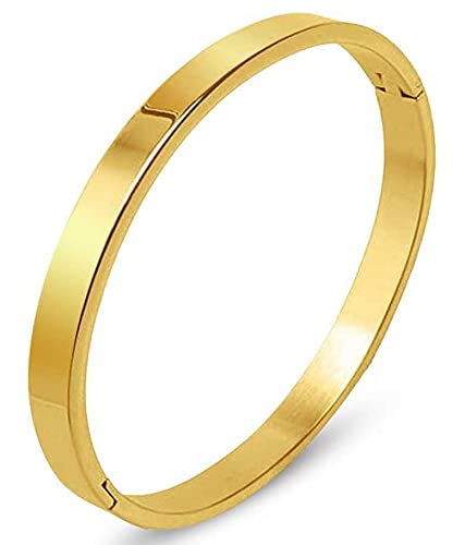 Golden Stainless Steel Openable Kada Bracelet – Stylish Unisex Gift