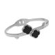 Silver Adjustable Stainless Steel Floral Kada Bracelet for Women & Girls