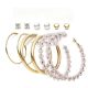 Gold-Plated Stud & Hoop Earrings Set – Stylish Jewelry for Women & Girls