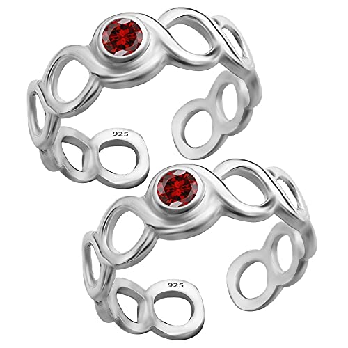 CZ Band Design Toe Rings – 92.5 Sterling Silver for Women