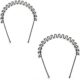 Black Wavy Metal Headbands – Non-Slip Set of 2 for Sports & Fashion