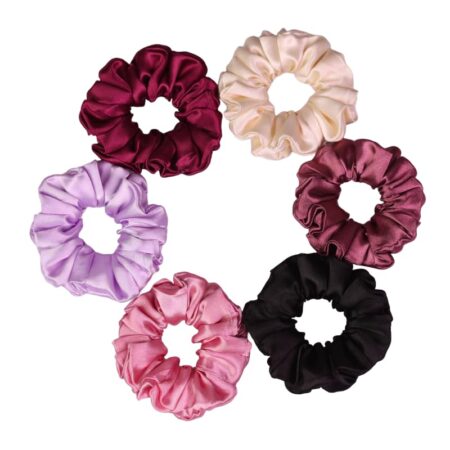 Satin Silk Scrunchies – Skinny Mini Set (Pack of 6)