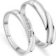 925 Sterling Silver Plated Adjustable Couple Ring