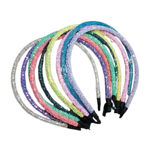 Glitter Skinny Headbands – Multicolor Set for Girls (Pack of 6)