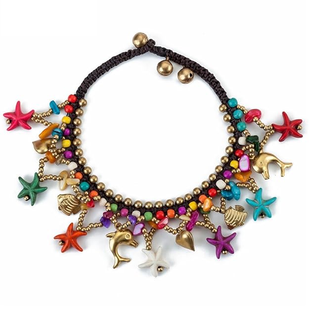 Bohemian Starfish Charms Beaded Bracelet Cum Anklet for Women