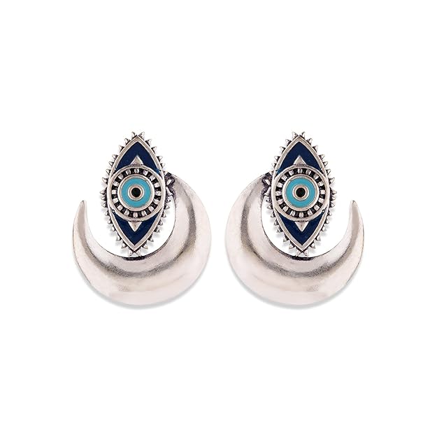 Evil Eyes Crescent Earrings for Women and Girls