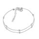 Adjustable Silver Plated Double Layered Anklet