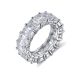 Crystal Rings Silver Plated Eternity Crystal Band Rings for Women and Girls