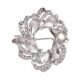 Silver Crystal White Stone Round Blazer Pins Badge Lapel Pin Brooches Brooch For Men