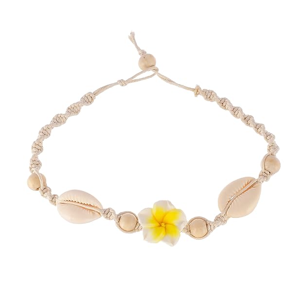 Boho Handmade Cowrie floral design Foot Chain