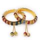Traditional Gold Plated Red And Green Kada Bracelet Bangle Jewellery Set for Women & Girls