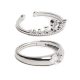 Couples Silver Metal Adjustable Ring Set