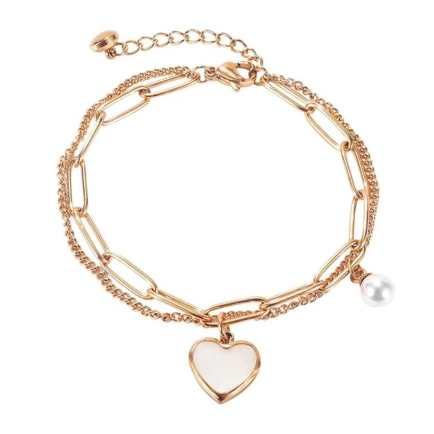 Cuff Kadaa Bracelets for Women Valentines Special Crystal Rose Gold Plated Bracelet