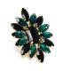 Black & Green Crystal Adjustable Party Ring for Women