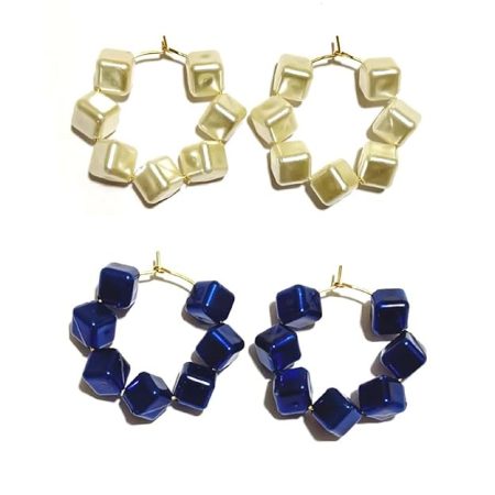 Light Weight Pearl Beads Hoop Earring