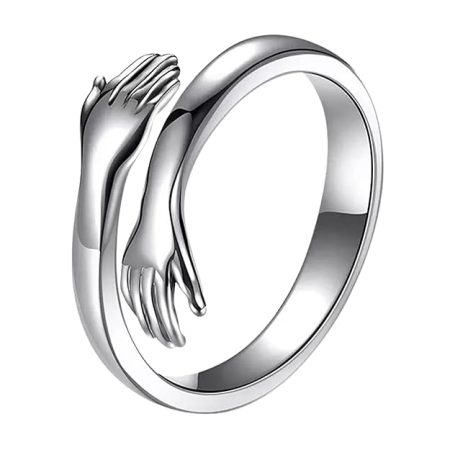 Stainless Steel Love Promise Hug Ring for Women