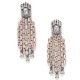 Rhodium-Plated Dual Tone Contemporary Drop Earrings for Women
