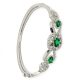 18K Silver-Plated Crystal Cuff Bracelet – Stylish Kada for Women & Girls
