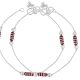 Red Beaded Traditional Silver Plated Anklets for Girls & Women