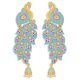 Charming Kundan Gold Plated Peacock Meenakari Chandelier Earring for Women