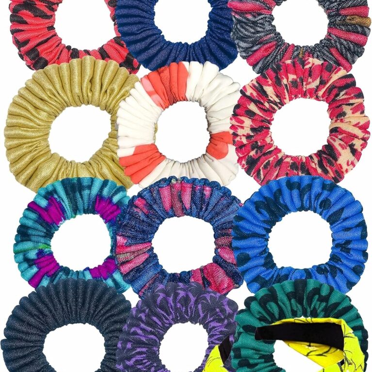 Elastic Hair Scrunchies – Multicolor Ponytail Holders for Women & Girls