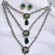 Necklace & Matching Earrings Fashion Jewelry Set (Green)