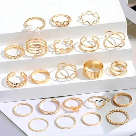 YouBella Fashion Jewellery Celebrity Inspired Combo of Latest Stylish Stackable Kunckle Rings Set for Women and Girls