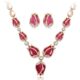 Shining Diva Fashion Latest Stylish Rose Gold Tulip Design Earrings Necklace Jewellery Set For Women (10103s)