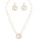 Gold Tone Double Layered Austrian Diamonds Beaded Embellished Necklace & Earring Set For Women-ZPFK17075