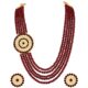Peora Gold Plated Traditional 5 Layer Kundan Pearl Long Necklace Earrings Jewellery Set for Women
