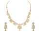 Gold-Plated Necklace & Earring Set – Intricate Cutwork, Pearl Drop