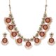 Gold Tone Traditional Temple Choker Necklace Set For Women-ZPFK8983
